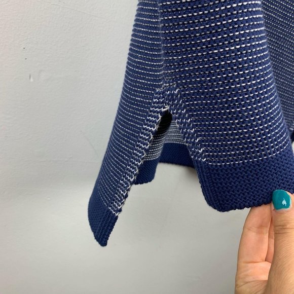 NWT White + Warren Lace Up Tunic Navy Multi Sz S - Picture 4 of 11